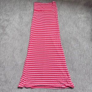 Brat Star Coral Pink and White Maxi Dress Size Medium